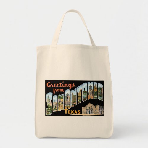 Greetings From San Antonio Texas Tote Bag