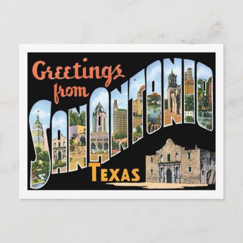 Greetings From San Antonio Texas US City Postcard