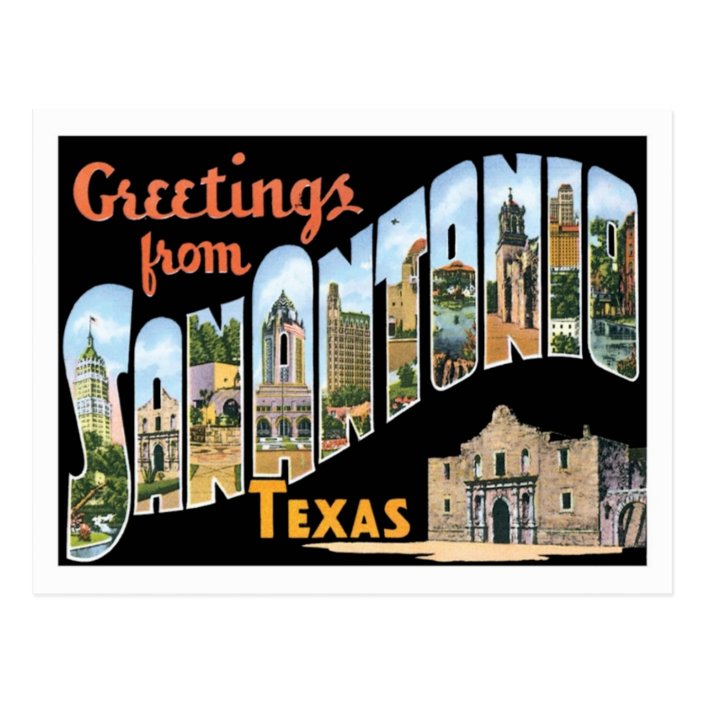 Greetings From San Antonio Texas Us City Postcard