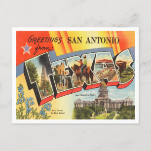 Greetings from San Antonio, Texas Vintage Travel Postcard