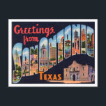 Greetings from San Antonio, Texas Vintage Travel Postcard<br><div class="desc">Greetings from San Antonio,  Texas Vintage Travel Postcard</div>
