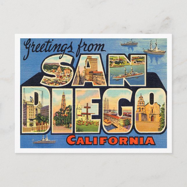 Greetings from San Diego, California Travel Postcard (Front)