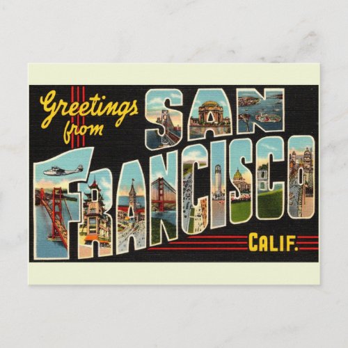 Greetings from San Francisco Ca Travel Postcard