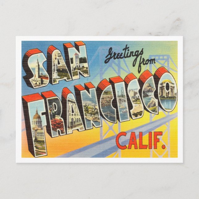 Greetings from San Francisco, California Travel Postcard (Front)