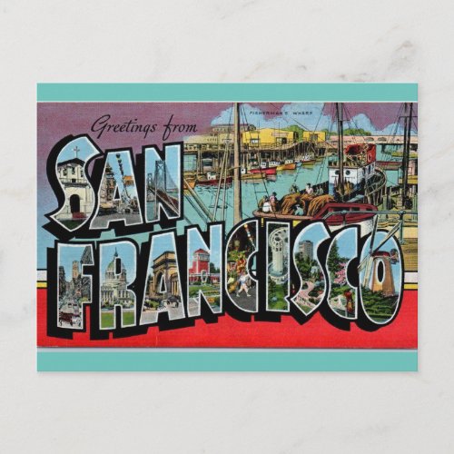 Greetings from  San Francisco California Travel Postcard