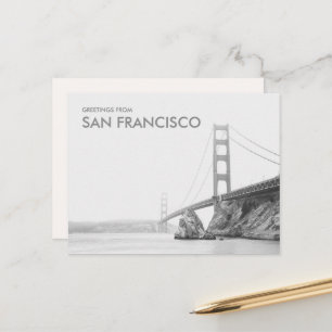 Greetings from San Francisco Golden Gate Bridge Postcard