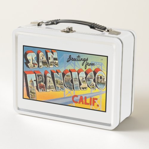 Greetings from San Francisco Large Letter Vintage  Metal Lunch Box