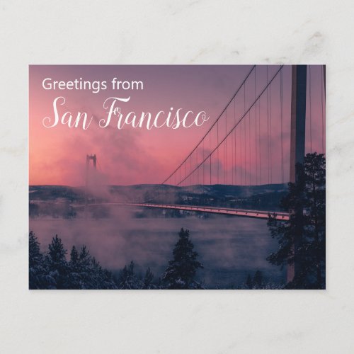 Greetings from San Francisco Post Card with Bridge