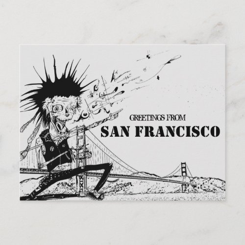 Greetings from San Francisco punk rock travel Postcard