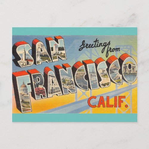 Greetings from San Francisco Travel Postcard