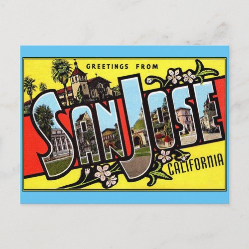 Greetings from San Jose California  Postcard