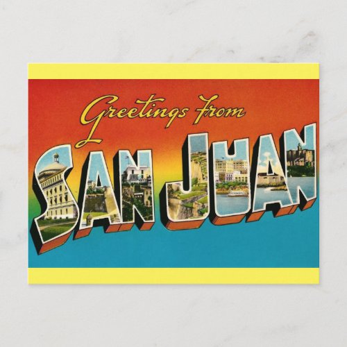 Greetings from SAN JUAN PUERTO RICO Postcard