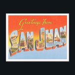 Greetings from San Juan, Puerto Rico Travel Postcard<br><div class="desc">Greetings from San Juan,  Puerto Rico Vintage Travel Postcard</div>