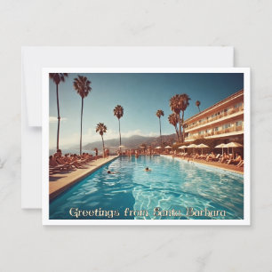 Greetings from Santa Barbara, 1960s Retro Vibe Postcard