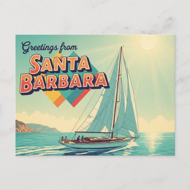 Greetings from Santa Barbara California Postcard (Front)