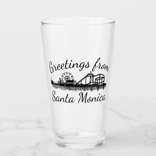 Greetings from Santa Monica CA California Pier Glass