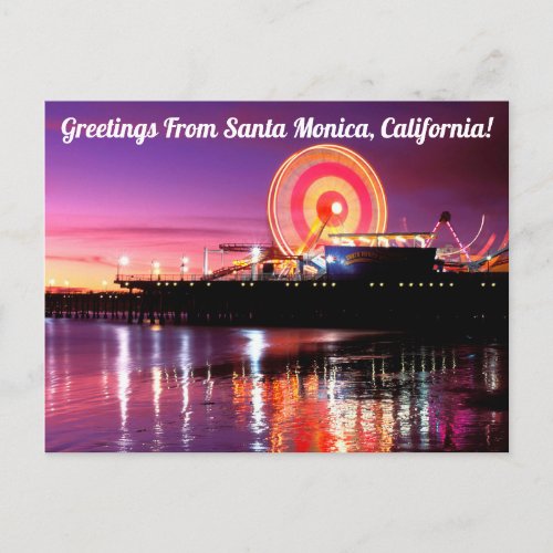 Greetings From Santa Monica California Postcard