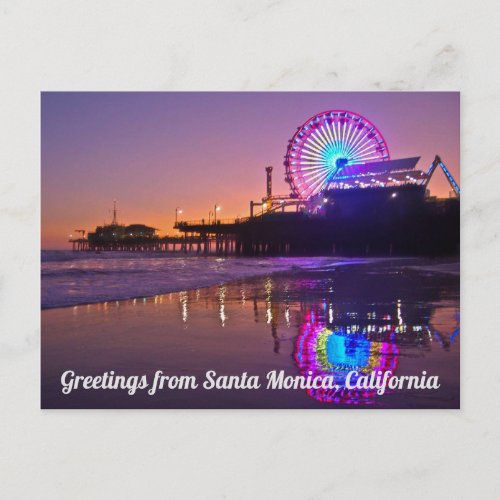 Greetings From Santa Monica California Postcard