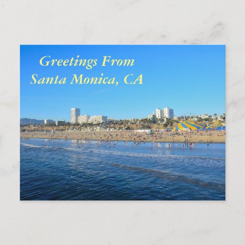 Greetings From Santa Monica California Postcard