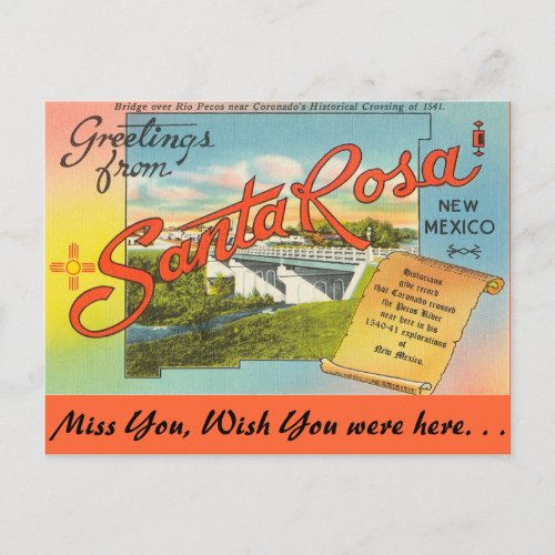Greetings from Santa Rosa Postcard