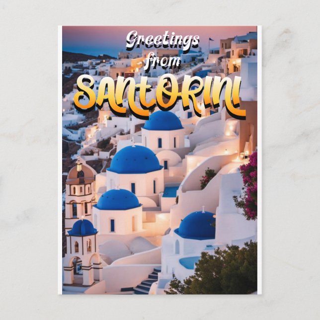 Greetings from Santorini Postcard (Front)