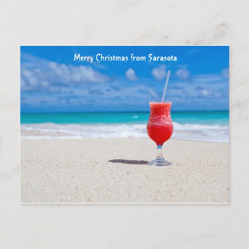 Greetings from Sarasota Florida Beach Holiday Postcard