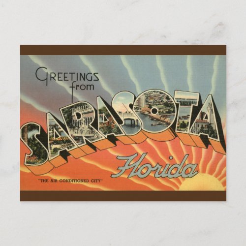 Greetings from Sarasota Florida Postcard