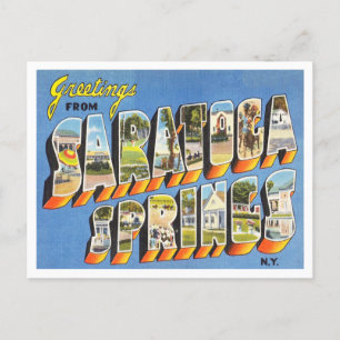 Greetings from Saratoga Springs, New York Travel Postcard
