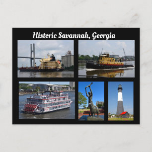 Greetings From Savannah Georgia Holiday Postcard