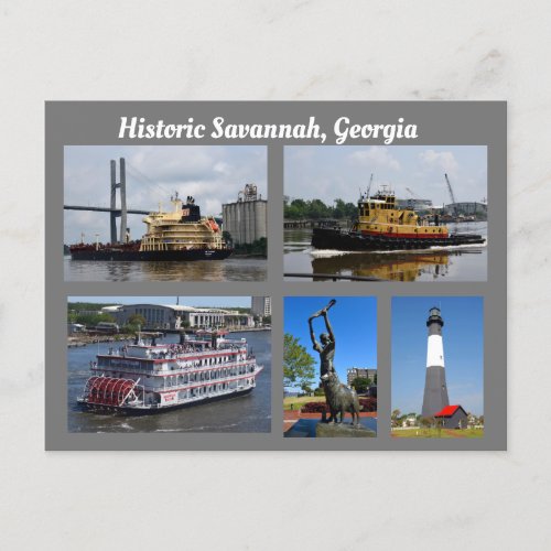 Greetings From Savannah Georgia Holiday Postcard