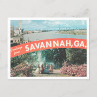 Greetings from Savannah, Georgia Vintage Travel