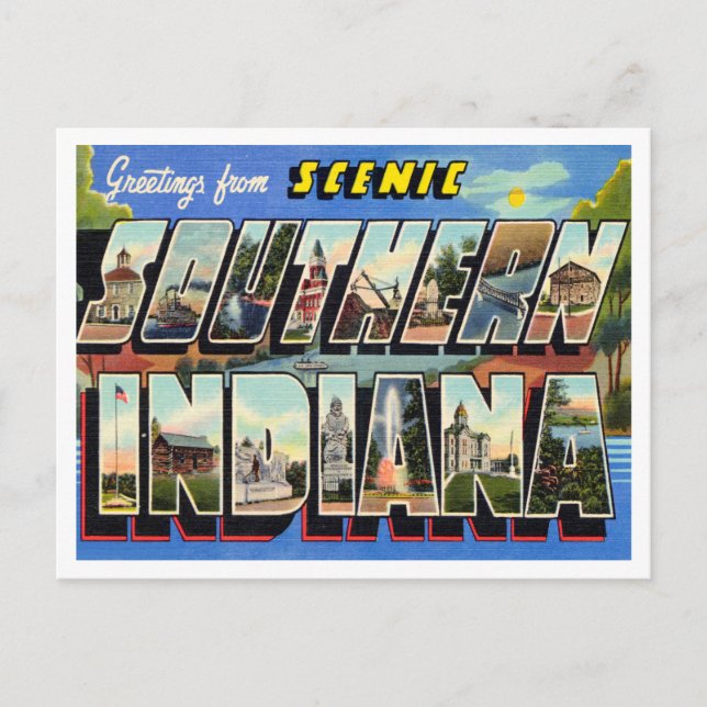 Greetings from scenic Southern Indiana Travel Postcard (Front)