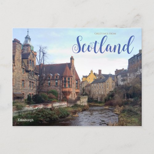 Greetings from Scotland Edinburgh Postcard