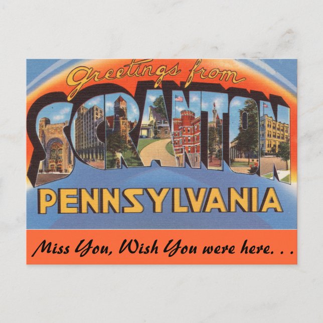 Greetings from Scranton Postcard (Front)
