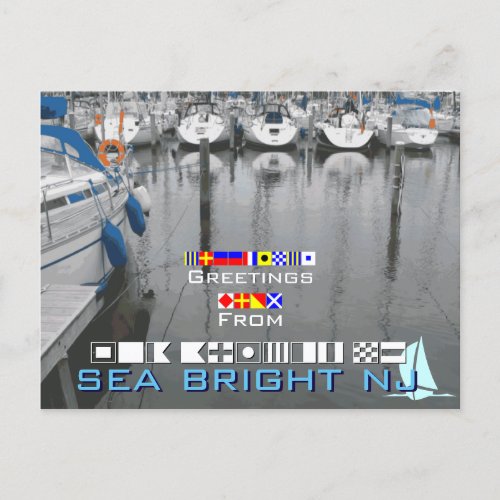 Greetings from Sea Bright NJ New Jersey Postcard