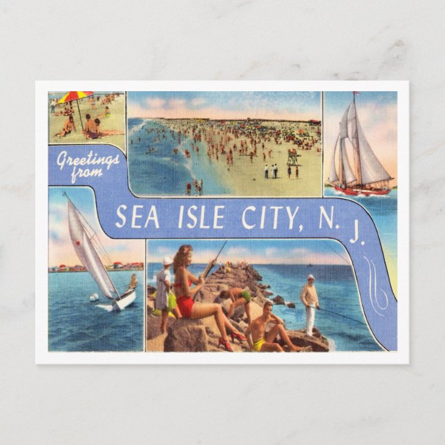 Greetings from Sea Isle City, New Jersey Travel Postcard (Front)