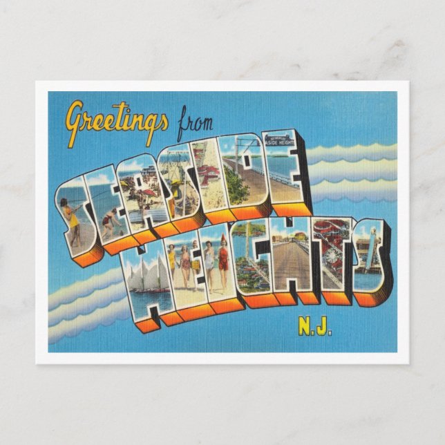 Greetings from Seaside Heights, New Jersey Travel Postcard (Front)