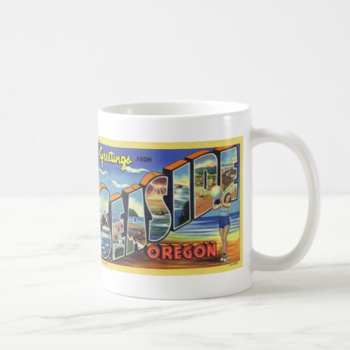 Greetings from Seaside OR Coffee Postcard Mug