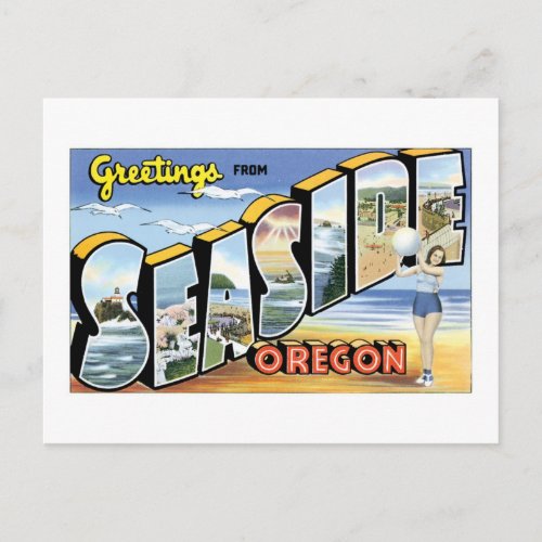 Greetings from Seaside Oregon Postcard