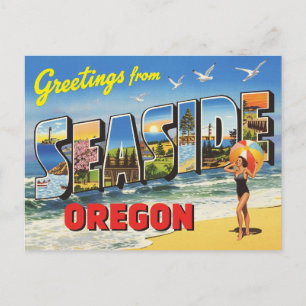 Greetings from Seaside, Oregon Vintage Postcard