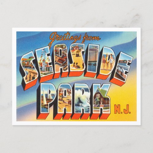 Greetings from Seaside Park New Jersey Travel Postcard