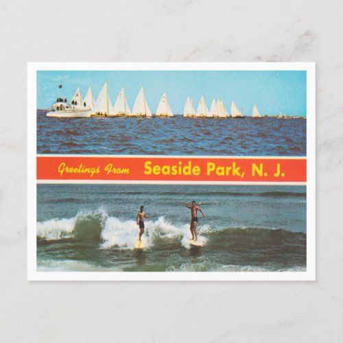 Greetings from Seaside Park New Jersey Travel Postcard