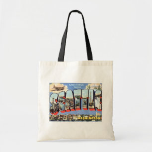 Greetings From Seattle, Washington Travel Tote Bag