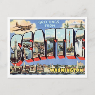 Greetings From Seattle, Washington USA Postcard