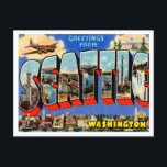 Greetings from Seattle, Washington Vintage Travel Postcard<br><div class="desc">Greetings from Seattle,  Washington Vintage Travel Postcard</div>