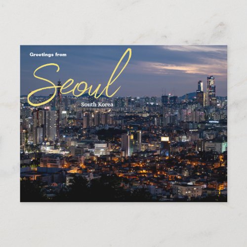 Greetings from Seoul South Korea Postcard