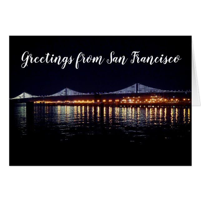 Greetings from SF Oakland Bay Bridge #2 Card (Front Horizontal)