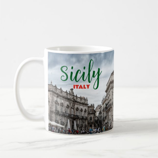 Greetings from Sicily Italy Coffee Mug Italia (Left)