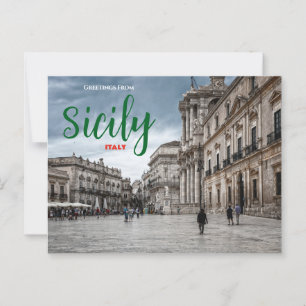 Greetings from Sicily Italy Scenic Postcard Italia