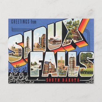 Greetings From Sioux Falls South Dakota Postcard by Trendshop at Zazzle
